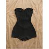 imageMakeMeChic Womens Summer Short Rompers Cut Out Bandeau Strapless One Piece JumpsuitsSolid Black