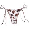 imageMakeMeChic Womens Cow Print Bikini Bottom Tie Side Thong Cute Swimwear Bathing Suit BottomsMulticolor