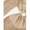 imageMakeMeChic Womens Crochet Cover Up Long Sleeve Knitted Swim Beach Cover Up Dress SwimwearPlus Apricot