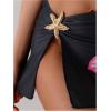 imageMakeMeChic Womens Swim Beach Cover Ups Starfish Mini Skirt for Bathing Suit SwimwearBlack Flower