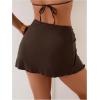 imageMakeMeChic Womens Swim Beach Cover Ups Starfish Mini Skirt for Bathing Suit SwimwearCoffee Brown