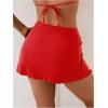 imageMakeMeChic Womens Swim Beach Cover Ups Starfish Mini Skirt for Bathing Suit SwimwearSolid Red
