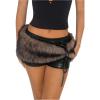 imageMakeMeChic Womens Leather Shorts Summer Wrap Fuzzy Mini Micro Shorts Y2K Club OutfitsBlack