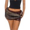 imageMakeMeChic Womens Leather Shorts Summer Wrap Fuzzy Mini Micro Shorts Y2K Club OutfitsBrown