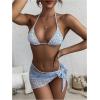 imageMakeMeChic Womens Bikini Sets Floral Print Triangle Halter Tie Back Beach SwimsuitBlue and White