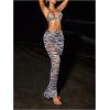 imageMakeMeChic Womens Bikini Sets Zebra Striped Halter Tie Back High Cut Swimsuit Bathing SuitBlack and White