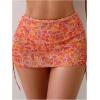 imageMakeMeChic Womens Halter Bikini Sets Flower 3 Piece Swimsuit Bathing Suit Cover Up SkirtOrange Multi