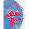imageMakeMeChic Womens Bikini Sets Shell Halter Triangle Crochet Cheeky Summer Beach SwimsuitPink