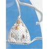 imageMakeMeChic Womens Bikini Sets Shell Halter Triangle Crochet Cheeky Summer Beach SwimsuitWhite