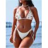 imageMakeMeChic Womens Bikini Sets Shell Halter Triangle Crochet Cheeky Summer Beach SwimsuitWhite