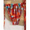 imageMakeMeChic Womens Halter Triangle Bikini Sets Floral 3 Piece Swimsuit Bathing Suit Cover Up Long SkirtBurgundy Multi