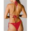 imageMakeMeChic Womens Bikini Sets Floral Print Halter Tie Back Triangle String SwimsuitRed