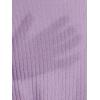 imageMakeMeChic Womens Casual V Neck Lettuce Trim Rib Knitted Long Sleeve Button Down Tee Shirt TopsLilac Purple