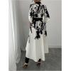 imageMakeMeChic Womens Floral Bell Sleeve Blouse V Neck High Low Tie Front Work Dressy TopsMulticolor