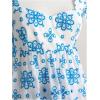 imageMakeMeChic Womens Floral Ruffle Sleeve Babydoll Shirts Sweetheart Neck Blouse Summer TopsBlue a