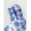imageMakeMeChic Womens Floral Ruffle Sleeve Babydoll Shirts Sweetheart Neck Blouse Summer TopsBlue and White
