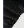 imageMakeMeChic Womens Halter Denim Top Wrap Asymmetrical Backless Fitted Y2K Crop TopsBlack