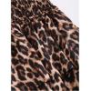 imageMakeMeChic Womens Leopard Print Halter Dress Tie Backless Tiered Ruffle Shirred Y2k Mini DressesMulticolor