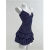 imageMakeMeChic Womens Polka Dots Lace Cami Dress V Neck Tiered Ruffle Y2k Mini DressesBlue a