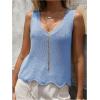 imageMakeMeChic Womens Sequin Sparkly Sweater Vest Tops Sleeveless Going Out Knit Tank TopsBlue
