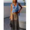 imageMakeMeChic Womens Sequin Sparkly Sweater Vest Tops Sleeveless Going Out Knit Tank TopsBlue