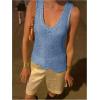 imageMakeMeChic Womens Sequin Sparkly Sweater Vest Tops Sleeveless Going Out Knit Tank TopsBlue