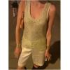 imageMakeMeChic Womens Sequin Sparkly Sweater Vest Tops Sleeveless Going Out Knit Tank TopsGold