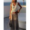 imageMakeMeChic Womens Sequin Sparkly Sweater Vest Tops Sleeveless Going Out Knit Tank TopsWhite