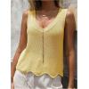 imageMakeMeChic Womens Sequin Sparkly Sweater Vest Tops Sleeveless Going Out Knit Tank TopsYellow