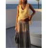 imageMakeMeChic Womens Sequin Sparkly Sweater Vest Tops Sleeveless Going Out Knit Tank TopsYellow