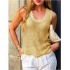imageMakeMeChic Womens Sequin Sparkly Sweater Vest Tops Sleeveless Going Out Knit Tank TopsYellow