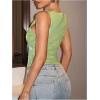 imageMakeMeChic Womens Sequin Sparkly Tank Crew Neck Sleeveless Party Crop Tops ClubwearGreen