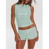 imageMakeMeChic Womens Sequin Sparkly Tank Crew Neck Sleeveless Party Crop Tops ClubwearMint Green