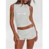 imageMakeMeChic Womens Sequin Sparkly Tank Crew Neck Sleeveless Party Crop Tops ClubwearWhite B