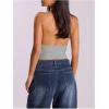 imageMakeMeChic Womens Sleeveless Mock Neck Sweater Tops Open Back Knit Crop Halter TopLight Grey