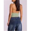 imageMakeMeChic Womens Sleeveless Mock Neck Sweater Tops Open Back Knit Crop Halter TopMint Green