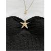 imageMakeMeChic Womens Strapless Dress Starfish Metal Sleeveless Bodycon Tube Mini DressesBlack