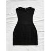 imageMakeMeChic Womens Strapless Dress Starfish Metal Sleeveless Bodycon Tube Mini DressesBlack