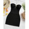 imageMakeMeChic Womens Strapless Dress Starfish Metal Sleeveless Bodycon Tube Mini DressesBlack