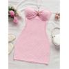 imageMakeMeChic Womens Strapless Dress Starfish Metal Sleeveless Bodycon Tube Mini DressesPink