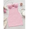 imageMakeMeChic Womens Strapless Dress Starfish Metal Sleeveless Bodycon Tube Mini DressesPink