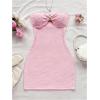 imageMakeMeChic Womens Strapless Dress Starfish Metal Sleeveless Bodycon Tube Mini DressesPink