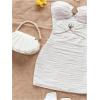 imageMakeMeChic Womens Strapless Dress Starfish Metal Sleeveless Bodycon Tube Mini DressesSolid White