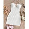 imageMakeMeChic Womens Strapless Dress Starfish Metal Sleeveless Bodycon Tube Mini DressesWhite
