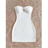 imageMakeMeChic Womens Strapless Dress Starfish Metal Sleeveless Bodycon Tube Mini DressesWhite