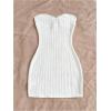 imageMakeMeChic Womens Strapless Dress Starfish Metal Sleeveless Bodycon Tube Mini DressesWhite