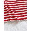 imageMakeMeChic Womens Striped Halter Mini Dress Tie Backless Bodycon Y2k Short DressesRed and White