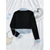 imageMakeMeChic Womens Striped Print Long Sleeve Shirt Button Down Collar Neck Blouse TopsBlack