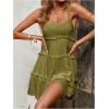 imageMakeMeChic Womens Summer Mini Dress Wedding Guest Dresses Spaghetti Strap Beach Boho Flowy SundressesMustard Yellow