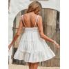 imageMakeMeChic Womens Summer Mini Dress Wedding Guest Dresses Spaghetti Strap Beach Boho Flowy SundressesWhite